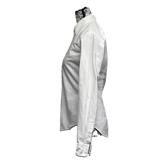 Vintage Ralph Lauren Ivory Button Down Shirt Pony Logo Slim Fit Women’s Size 2 - Picture 4 of 10